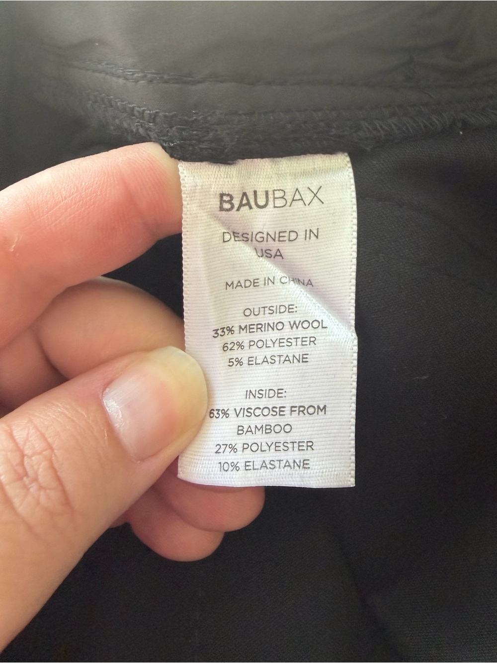 BauBax Stain & Water Resistant Women’s Trouser Leggings – Black 14/34 - Picture 5 of 6